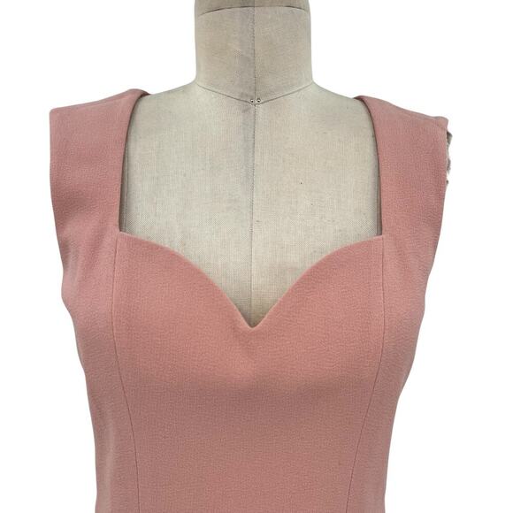 Dress the Population Elle Sweetheart Neck Sheath Midi Dress Blush Pink Small - Picture 3 of 16